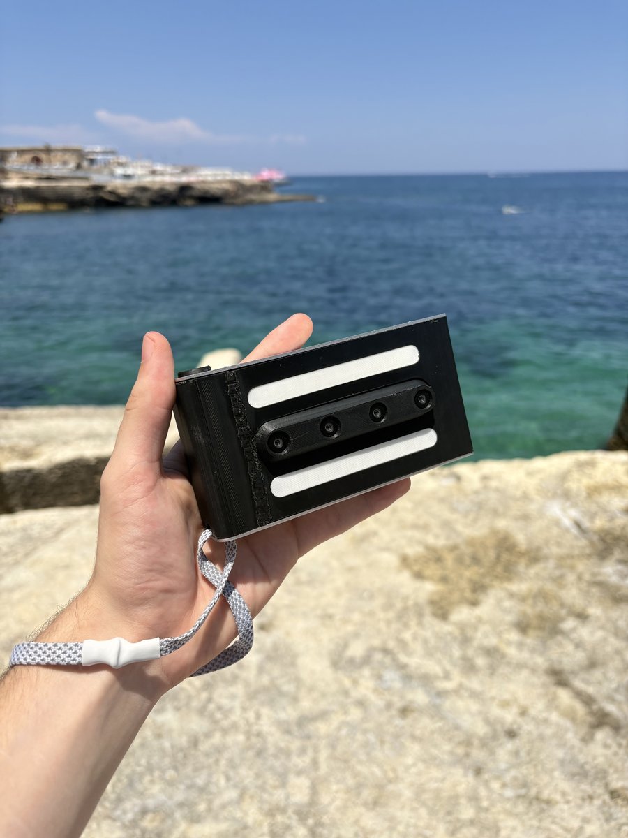 merged. camera held up against the sea